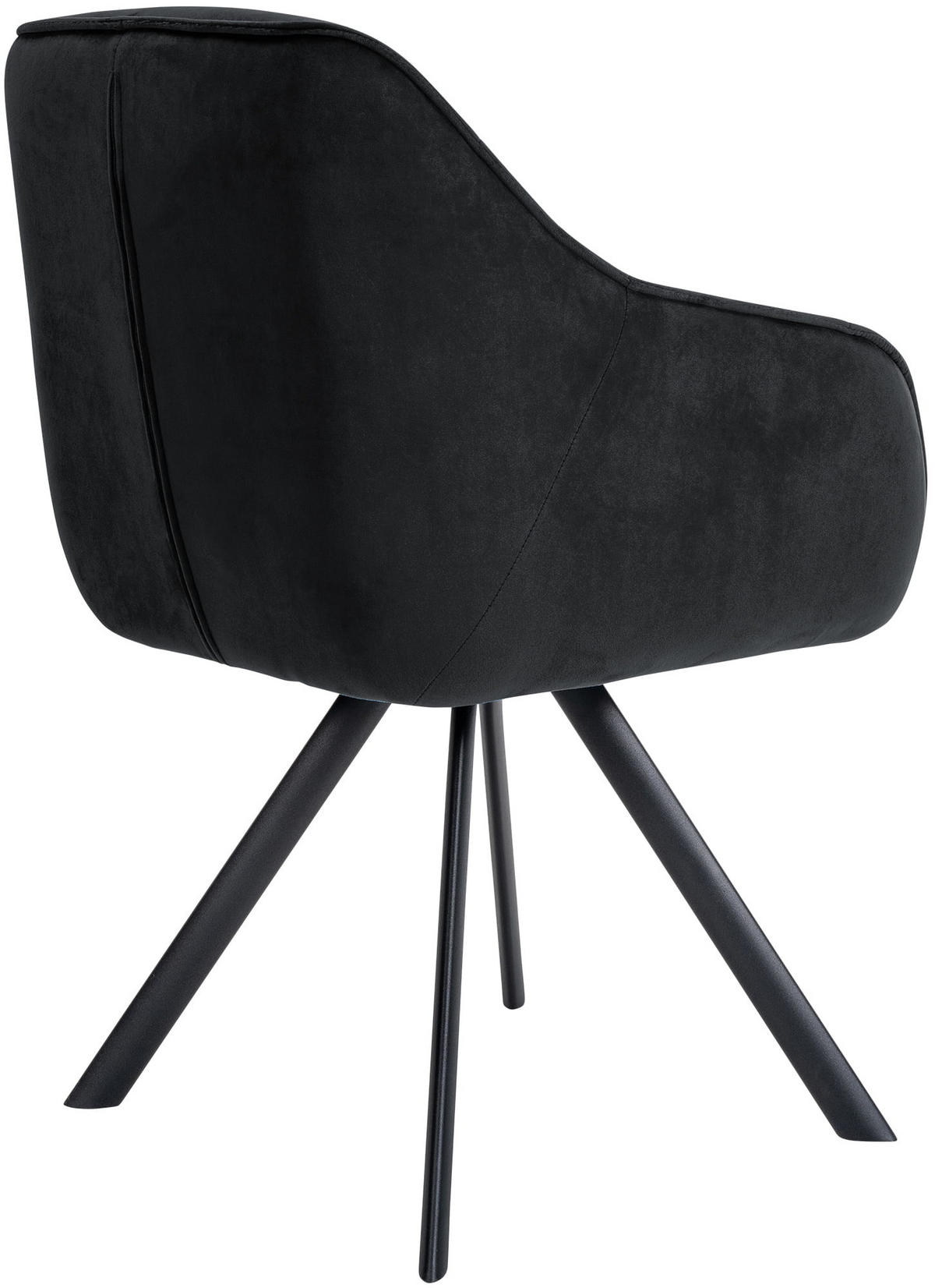 ARMLEHNENSTUHL Samt schwarz - Schwarz, Textil/Metall (57/90/63cm) - CLP