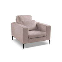 SESSEL Chenille Stoff Pink - Hellrosa/Schwarz, Holzwerkstoff/Textil (93/88/105cm) - Makamii
