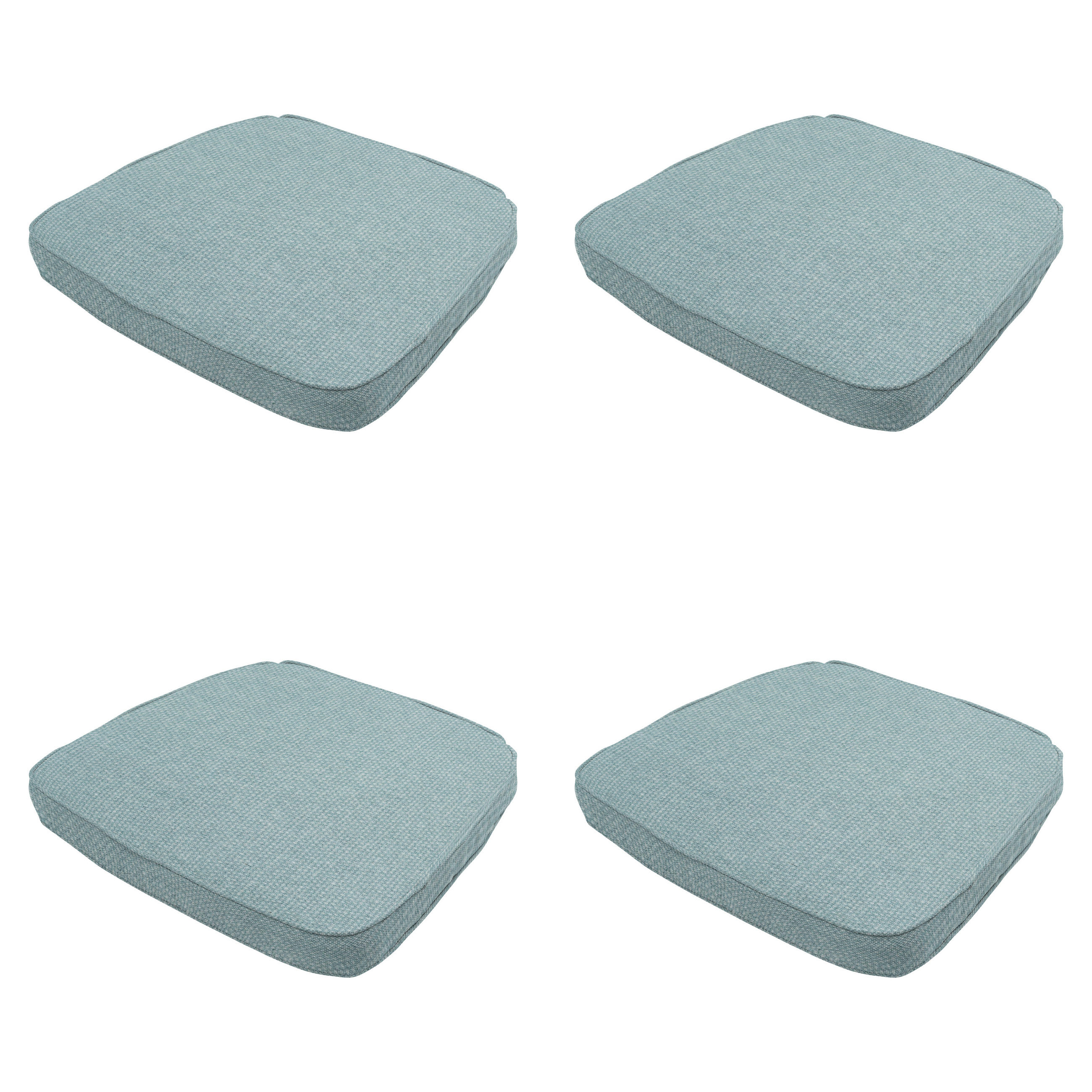 SITZKISSEN Eco-line - Blau - 48/48/7 cm - 4er-Set - Blau, Textil (48/7/48cm) - Madison