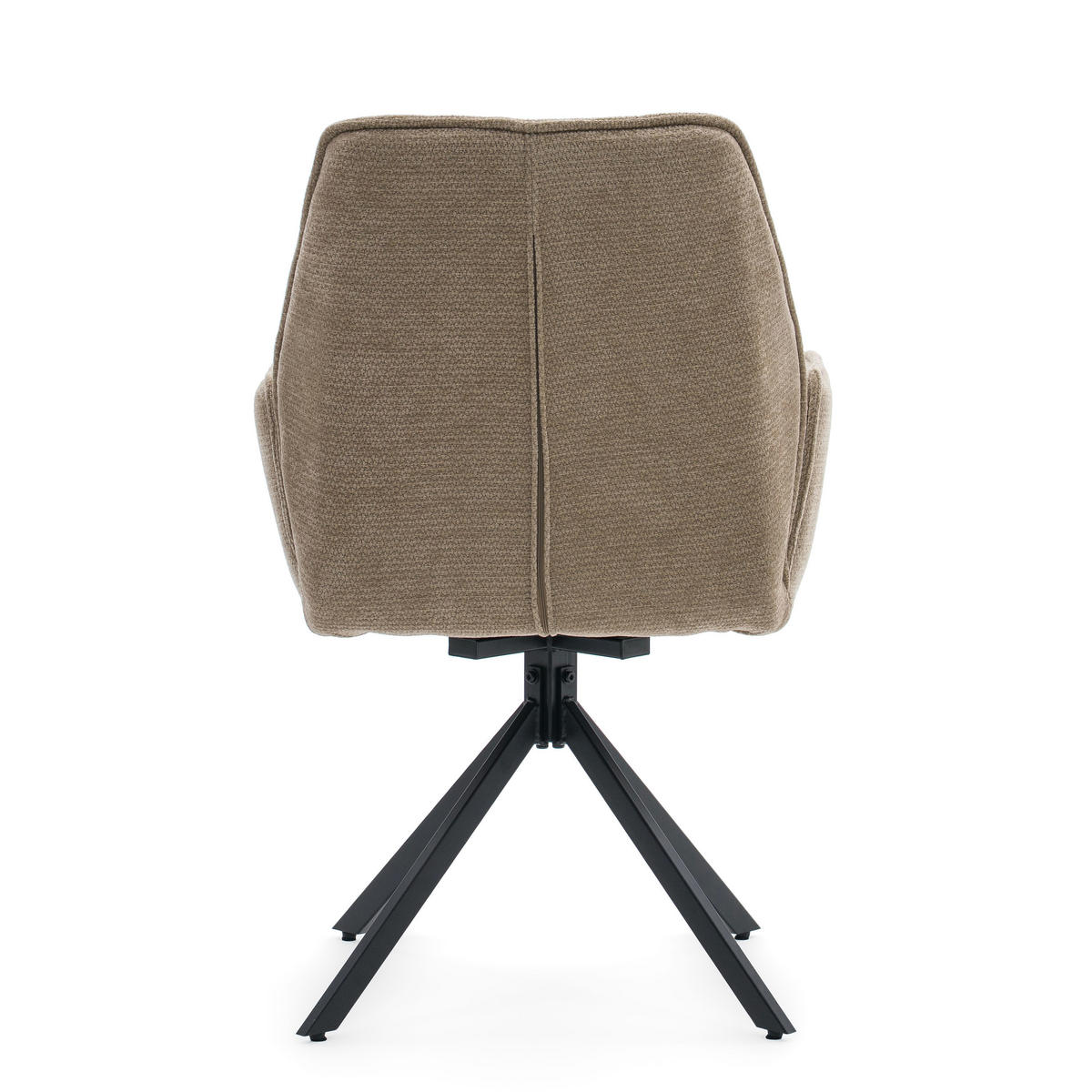 STUHL MERANO drehbar gepolsterter mit Steppung - beige - Chenille - Beige/Schwarz, Textil/Metall (58/90/61cm) - NEW HOME