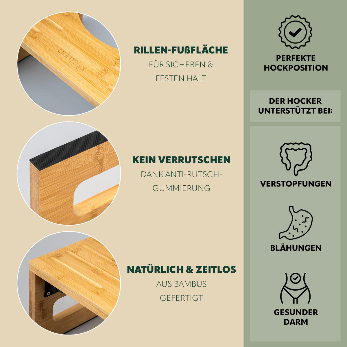 TOILETTENHOCKER Bambus, natur - Naturfarben, Holz (43.5/18.5/28cm) - eluno