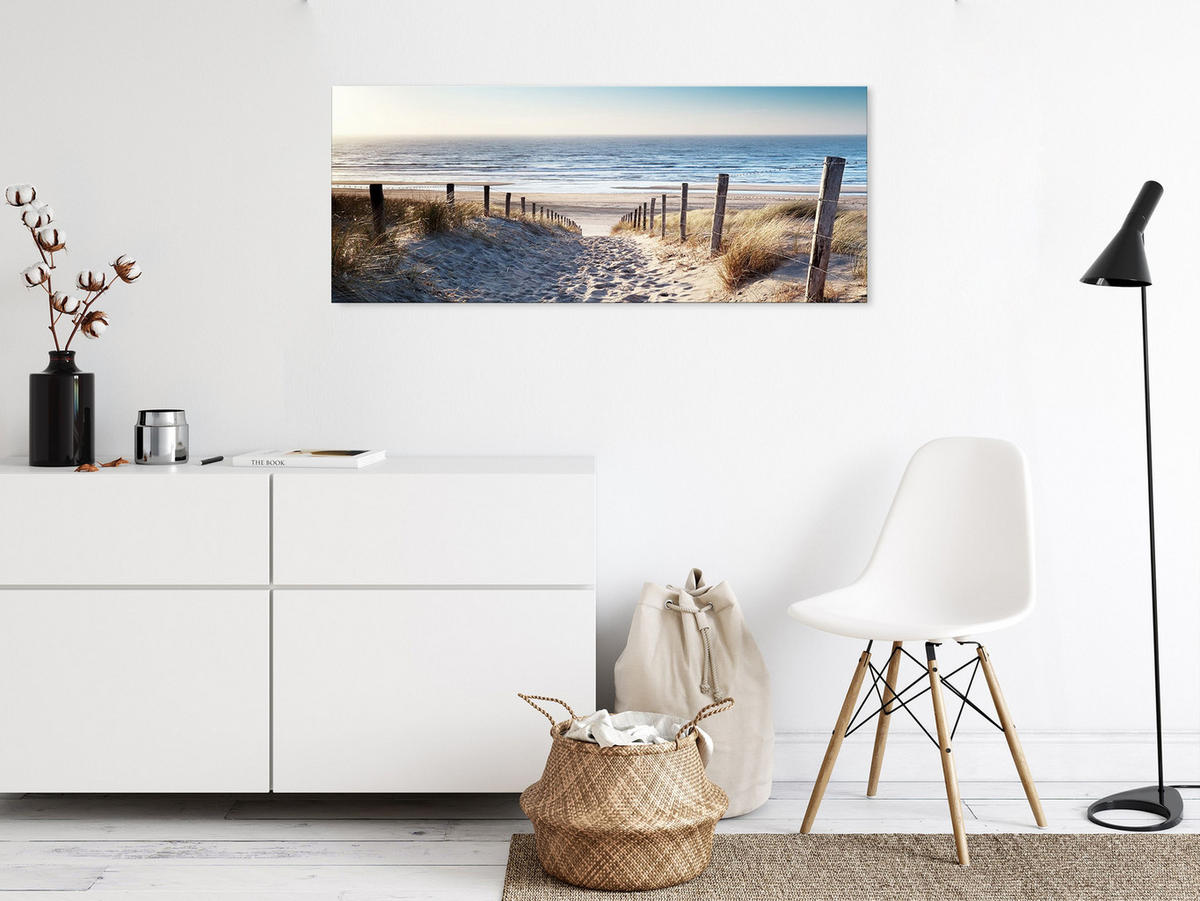 GLASBILD 125x50 cm Strand maritim - Beige, Glas (125/50cm) - artissimo