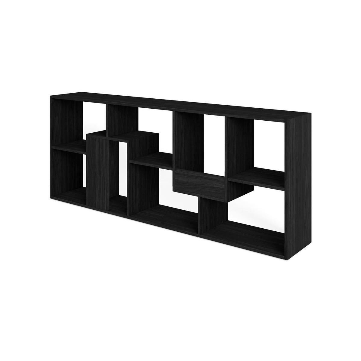 REGAL Bibliothek, Schwarz, 67/31/162cm - Schwarz, Holzwerkstoff (67/162/31cm) - Skraut Home