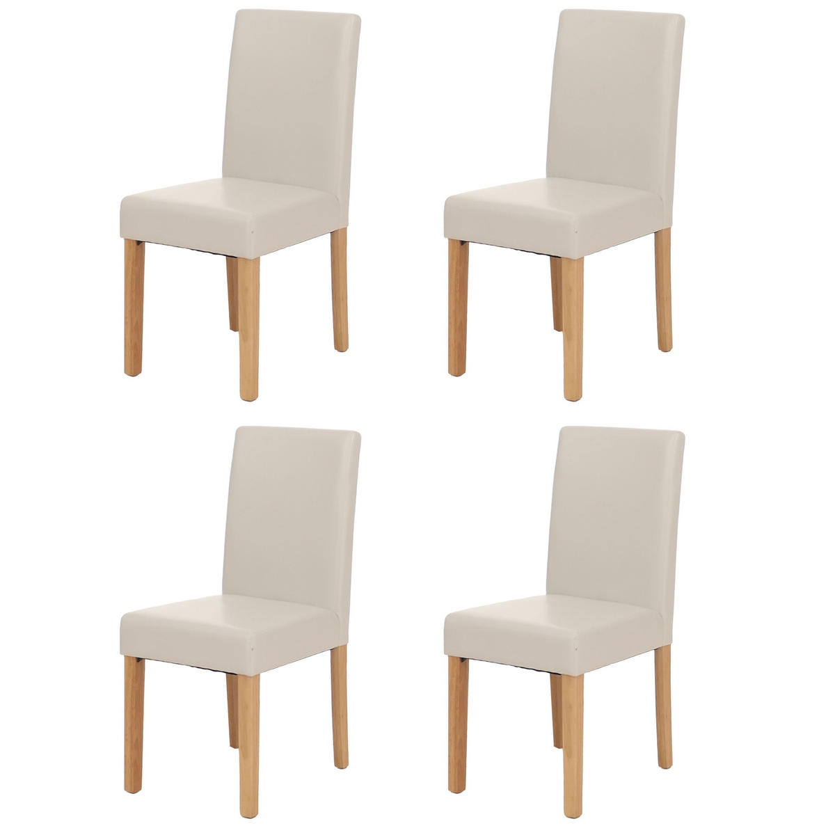 ESSZIMMERSTUHL Weiß, Braun 4er-Set - Weiß/Braun, Textil (43/90/56cm) - MCW