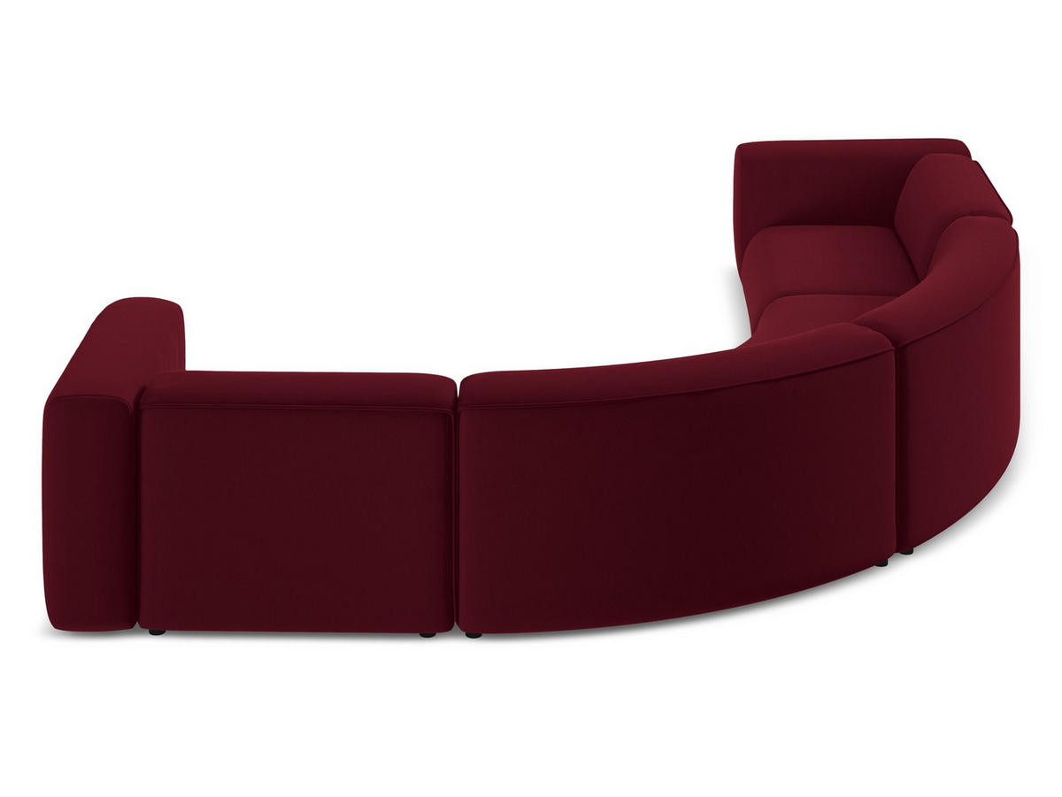 ECKSOFA Samt Stoff Rot - Bordeaux/Rot, Kunststoff/Textil (318/318cm) - Makamii