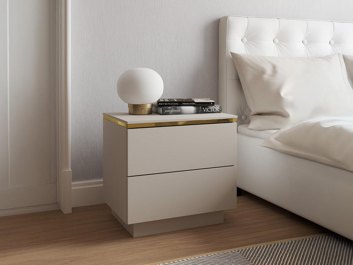 NACHTTISCH - 50 cm x 36.8 cm - Holz, Platte - Beige - VUKIA - Beige, Holz (50/50/36.8cm) - Vente-Unique