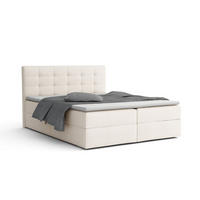 BOXBETT FLORIDA 180/200 in Velour Creme - Creme, Holz/Holzwerkstoff (180/200cm) - Deine Möbel 24