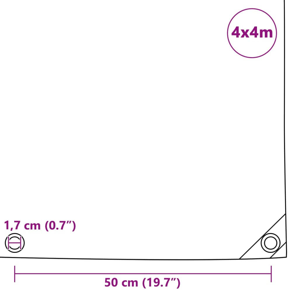vidaXL Abdeckplane Grau 400x400 cm