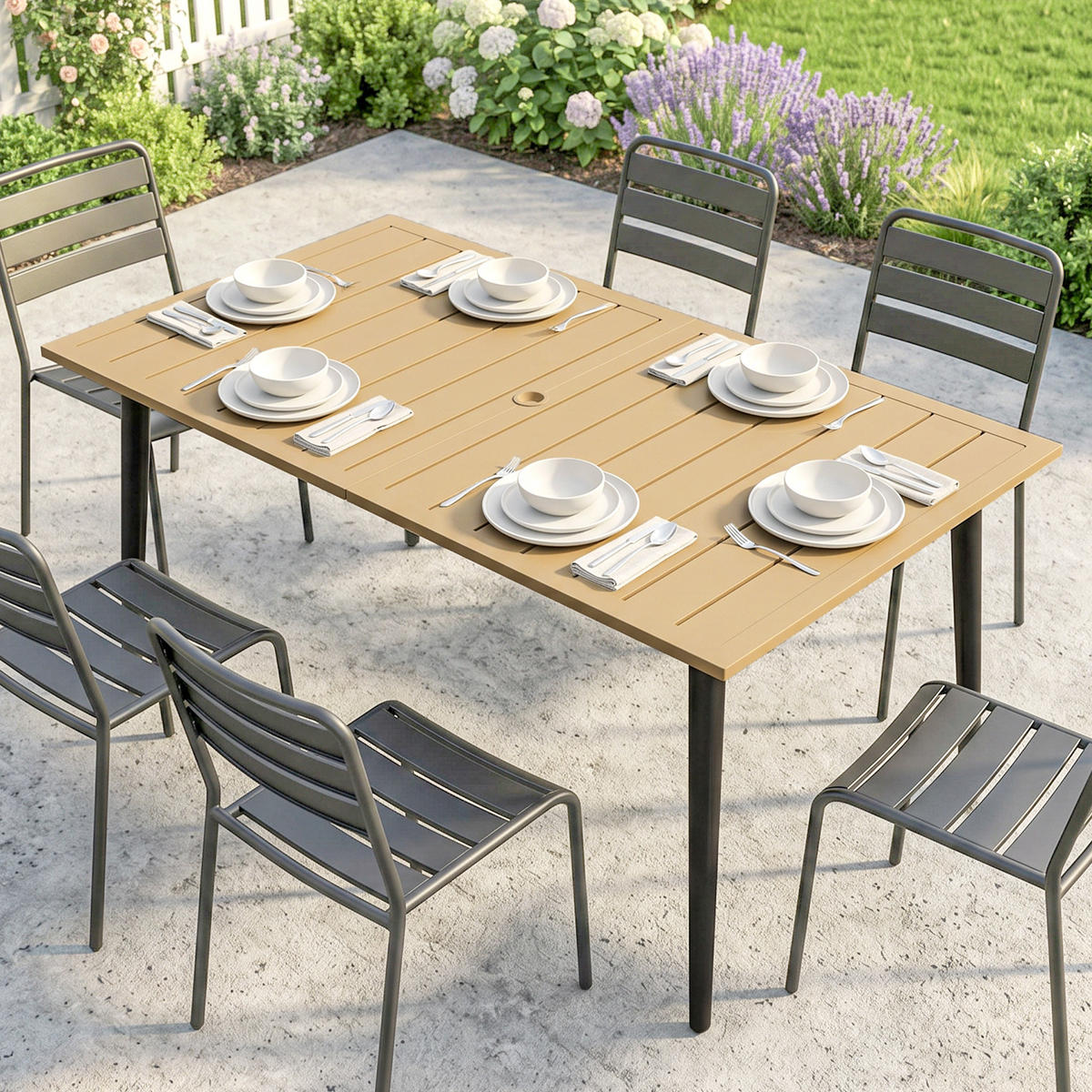GARTENTISCH Braun 150.0/90.0/73.0cm - Braun, Metall (150/90/73cm)