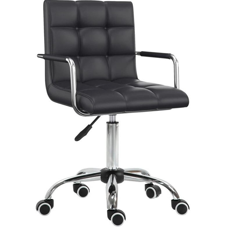 DREHSTUHL 53/54/99 cm schwarz aus PVC höhenverstellbar mit Armlehnen - Schwarz, Kunststoff (54/99/52.5cm) - OKWISH
