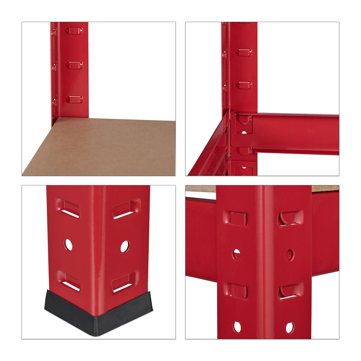 SCHWERLASTREGAL - Multicolor, Holzwerkstoff/Kunststoff (90/180/60cm) - Relaxdays