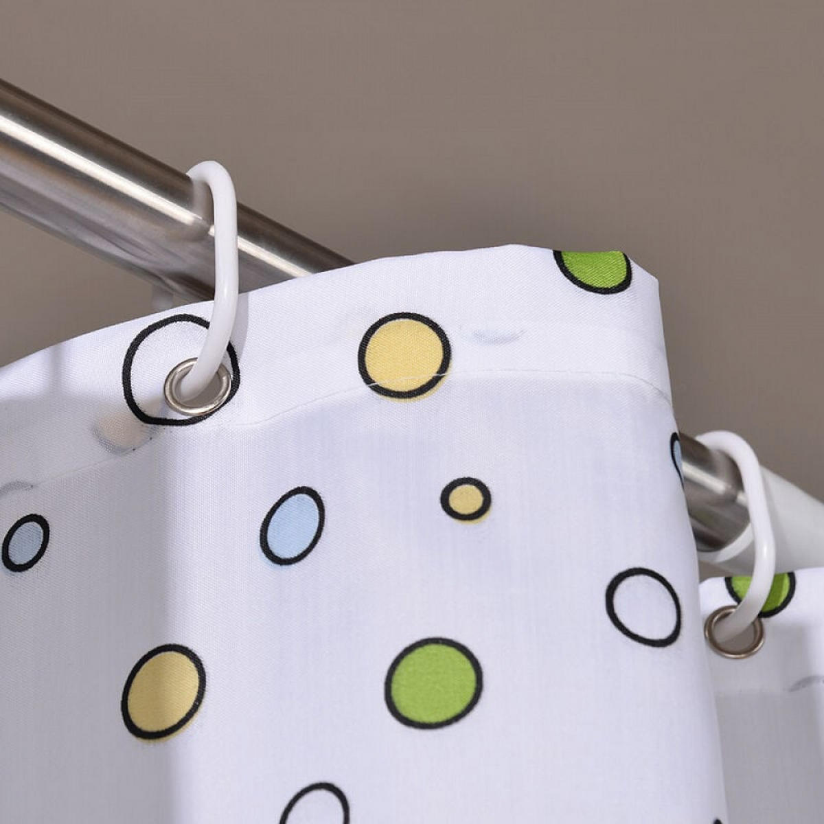 DUSCHVORHANG Polyester schnell trocknend wasserdicht mit Haken Badezimmer - Weiß, Kunststoff (180/200cm) - MCBOSON
