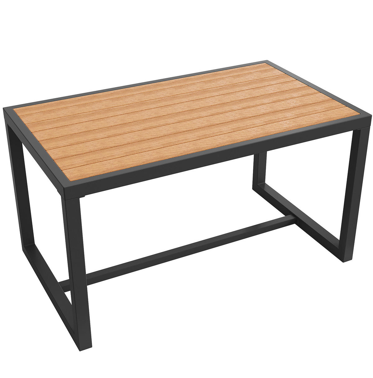 GARTENLOUNGE-SET 237/65/79 cm modular mit Couchtisch, WPC-Tischplatte und Polstern, Eisen, Grau - Grau, Metall - Redom