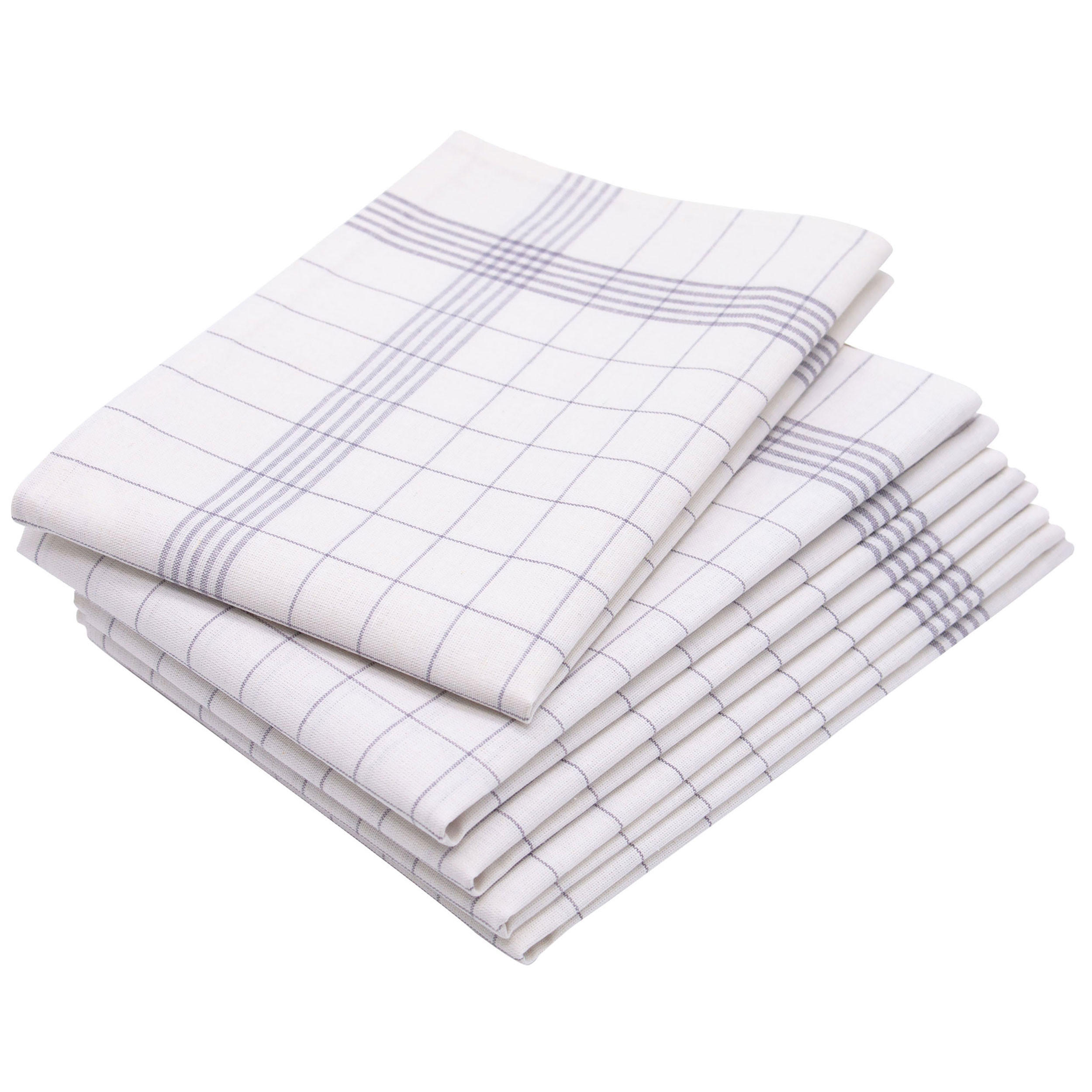 GESCHIRRTÜCHER, 5er-Set, 50x70 cm, 50% Baumwolle, 50% Leinen, Weiß - Grau, Textil (50/70cm) - Zollner