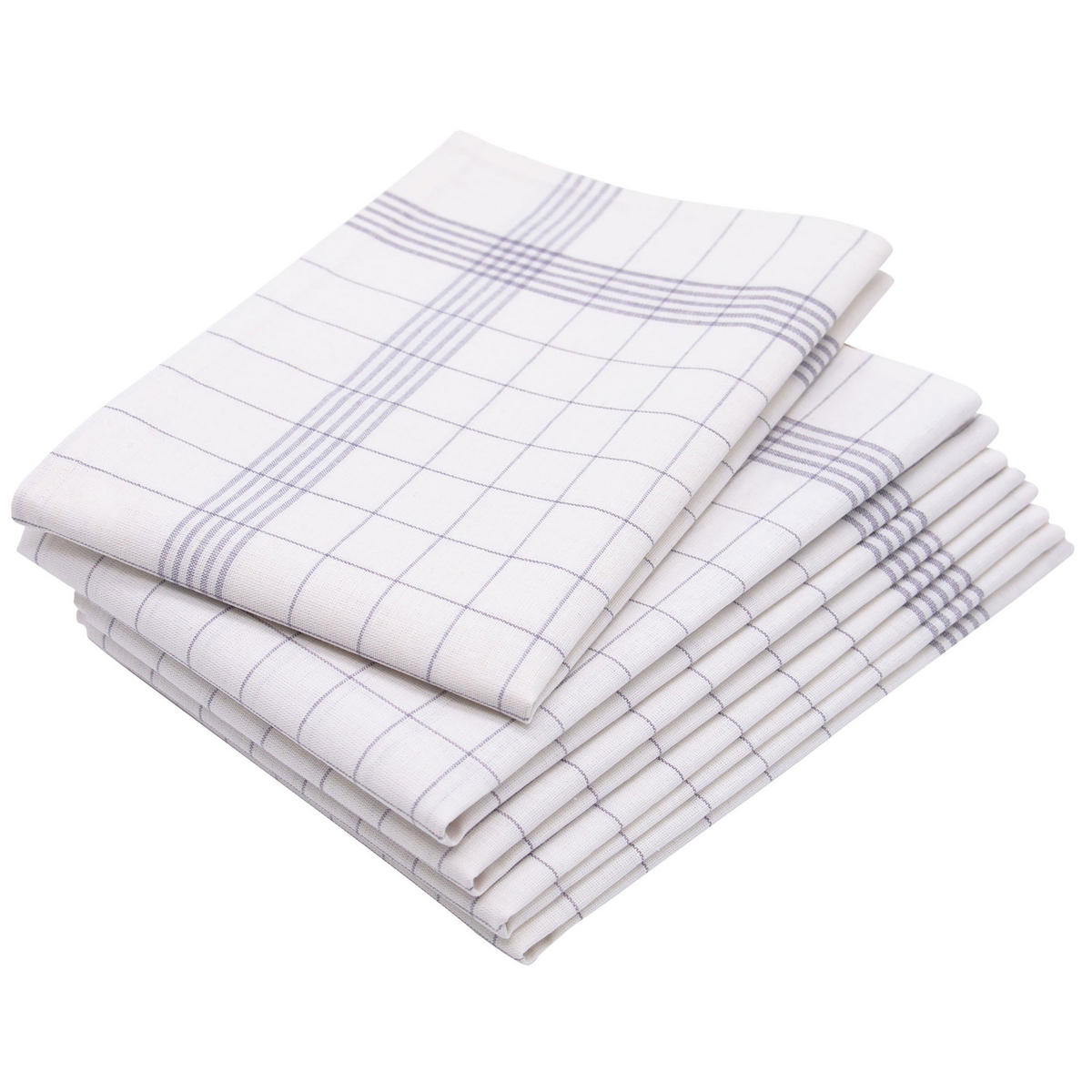 GESCHIRRTÜCHER, 5er-Set, 50x70 cm, 50% Baumwolle, 50% Leinen, Weiß - Grau, Textil (50/70cm) - Zollner