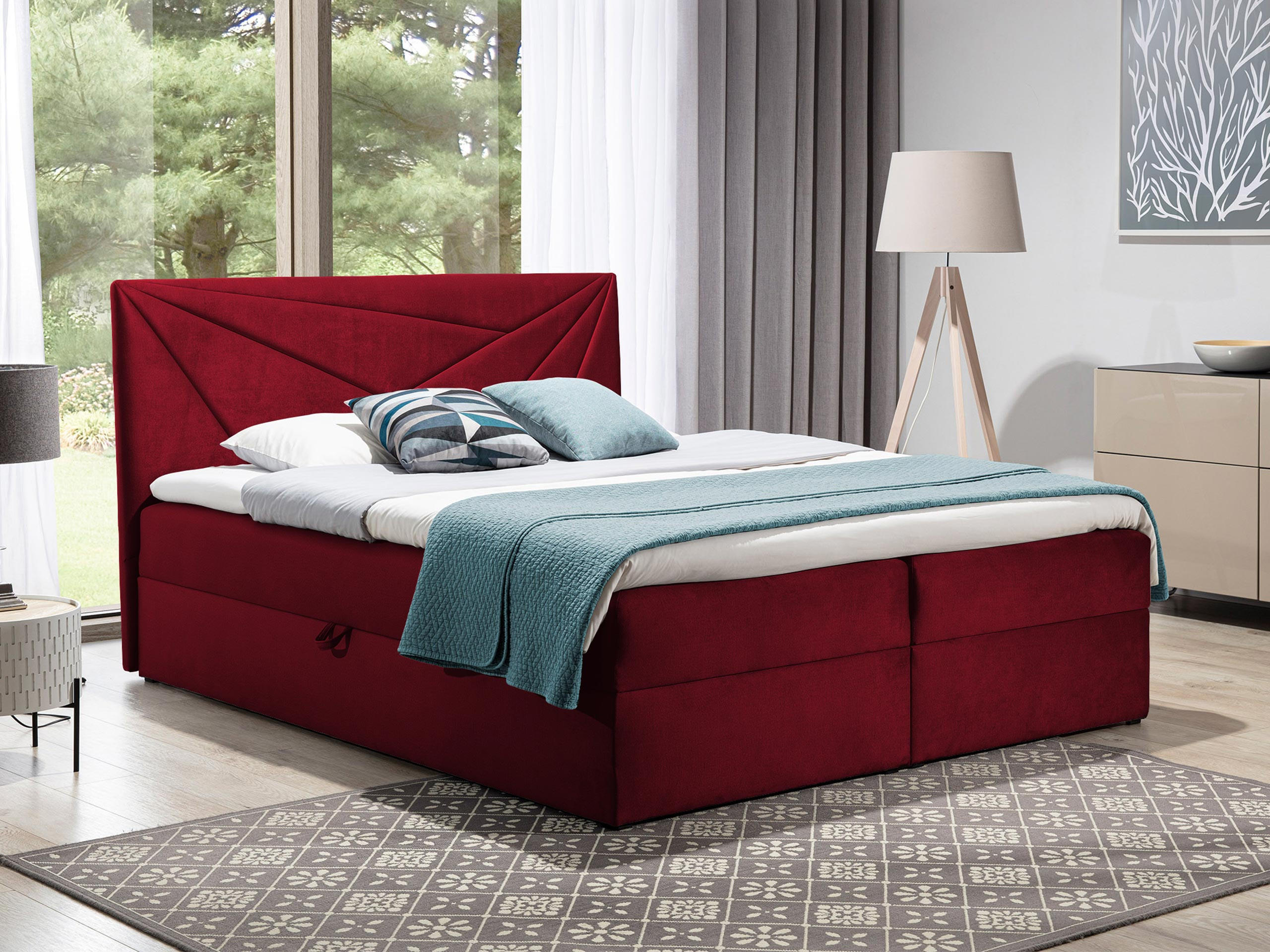 BOXBETT Top 5 - Rot, Holz (120/200cm) - MIRJAN24