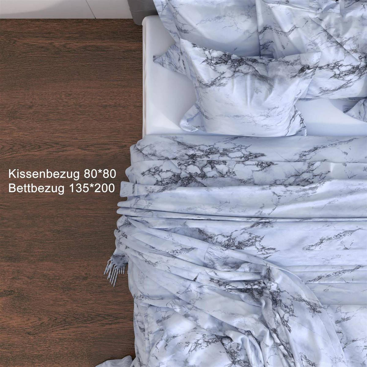 BETTWÄSCHE (Marmor) - Multicolor, Kunststoff (135/200cm) - Intirilife
