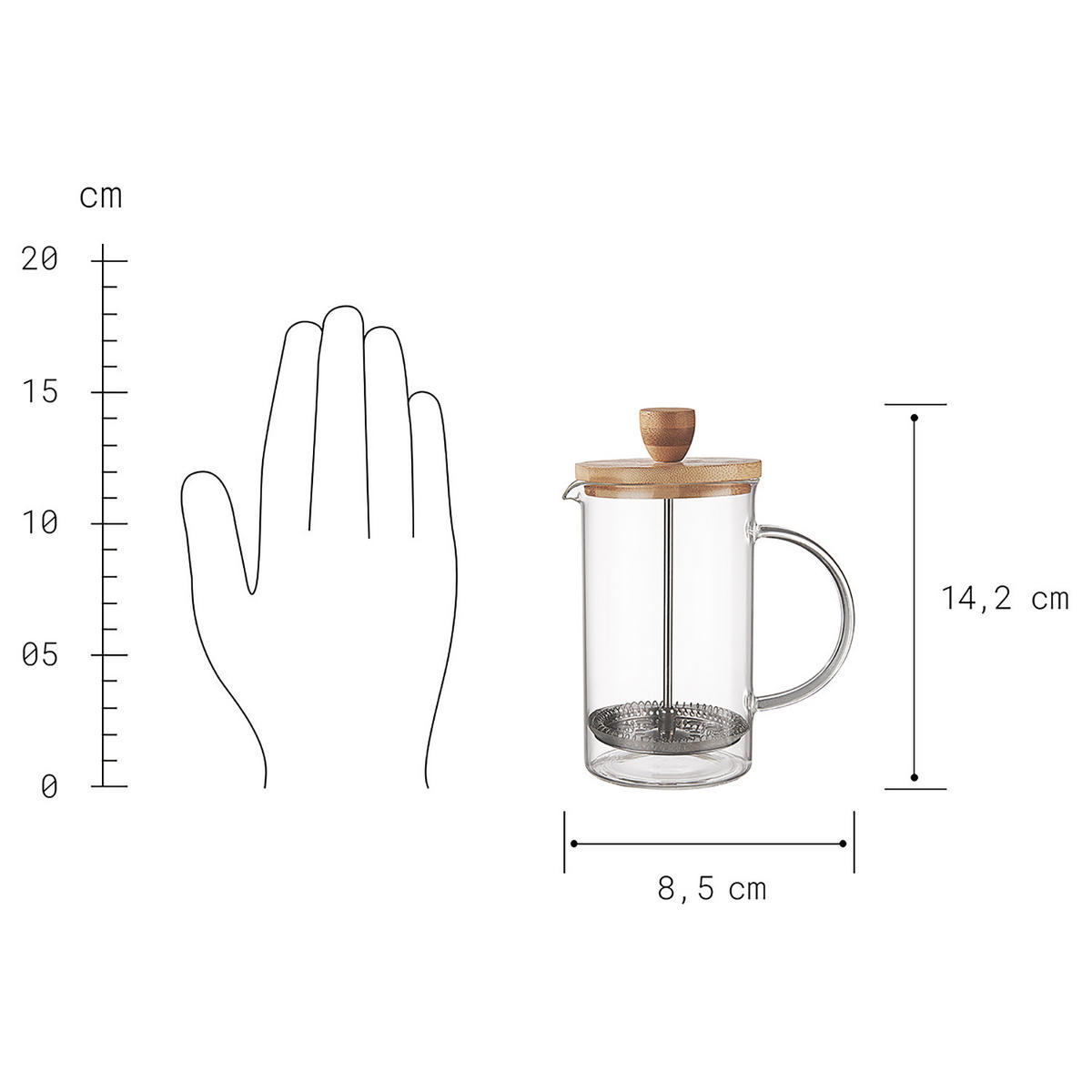 KAFFEEBEREITER (4er Set) Brewster - Braun, Metall (9/19/14cm) - Butlers