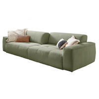SOFA MIT SITZTIEFENVERSTELLUNG PALACE Grün Cord - Schwarz/Grün, Kunststoff/Textil (298/74/120cm) - KAWOLA