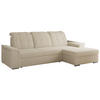 ECKSOFA MADRITO L - Beige Boucle - Rechts - Beige/Silberfarben, Textil/Metall (256/160cm)