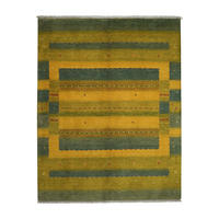 TEPPICH Rizbaf Grün 199/155 cm Schurwolle - Grün, Textil (155/199cm) - Looma