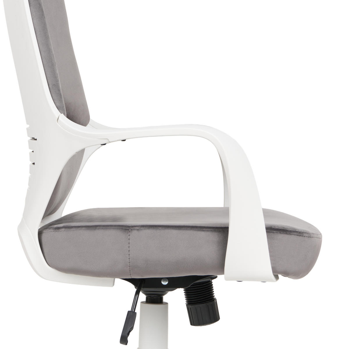 BÜROSTUHL Samtstoff Grau Delight - Grau, Textil (64/116/64cm) - Beliani