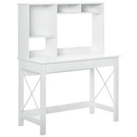 SCHREIBTISCH Weiß mit Regal und Ablagefächern 105/50/137 cm - Weiß, Holz (50/105/137cm) - PANGIVO