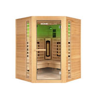 INFRAROTKABINE REDSUN DELUXE XXL - 150 x 150 cm für 4 Personen - Braun, Holz (150/190/150cm) - Home Deluxe