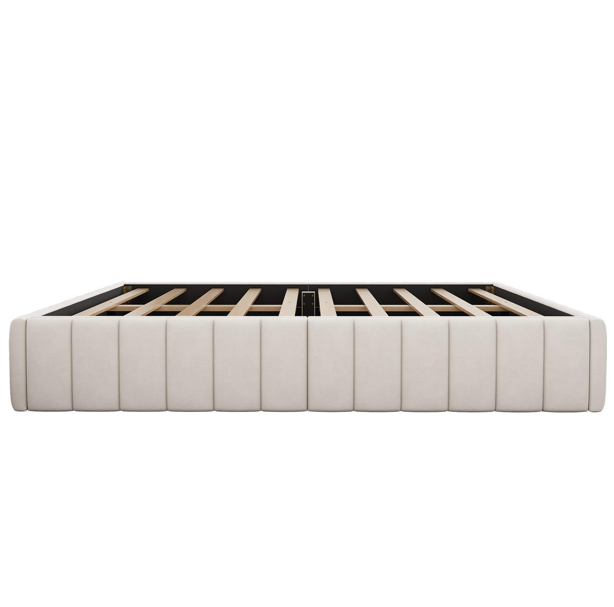 POLSTERBETT 140/200 cm Beige aus Samt mit 4 Schubladen und Lattenrost - Beige, Textil (140/200cm) - Flora Grace