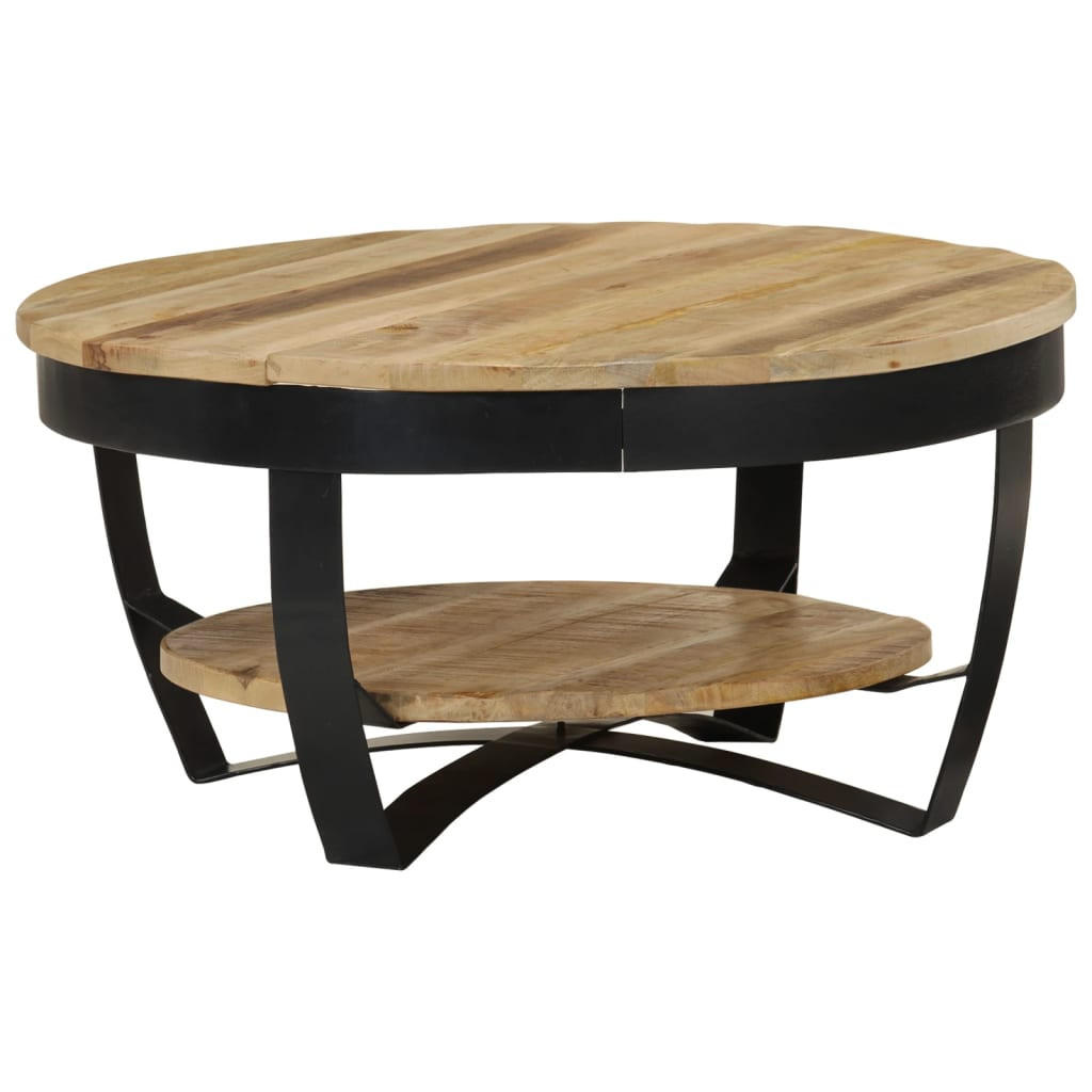 COUCHTISCH Raues Massives Mangoholz 65x32 cm - Braun, Holzwerkstoff (65/65/32cm) - furnicato