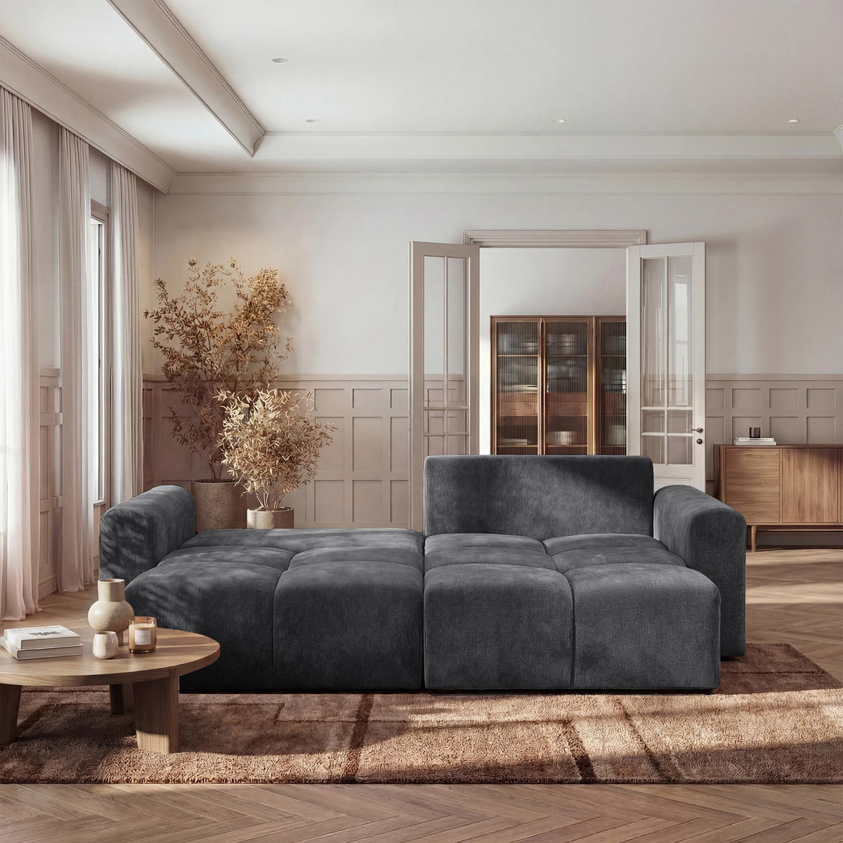 ECKSOFA BALOO mit Schlaffunktion und Bettkasten Orange - Orange, Holzwerkstoff/Kunststoff (250/90/160cm) - Idohome