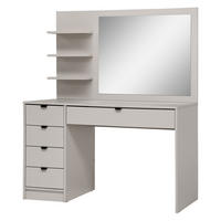 SCHMINKTISCH Malta mit 5 Schubladen, mit Spiegel, mit Griffen, Kaschmir - Kaschmir/Schwarz, Holzwerkstoff/Metall (120/145.5/57cm) - Beautysofa