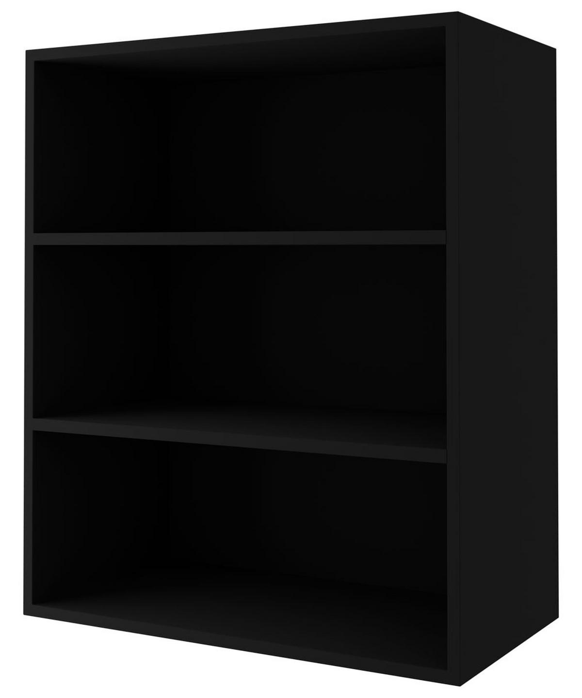 HÄNGESCHRANK Florence W2/60 Schwarz / RAL 9003 signalweiß HG 60 / 32,5 / 72cm - Türanschlag links - Weiß Hochglanz/Schwarz, Holz/Holzwerkstoff (60/72/32.5cm) - Feldmann-Wohnen