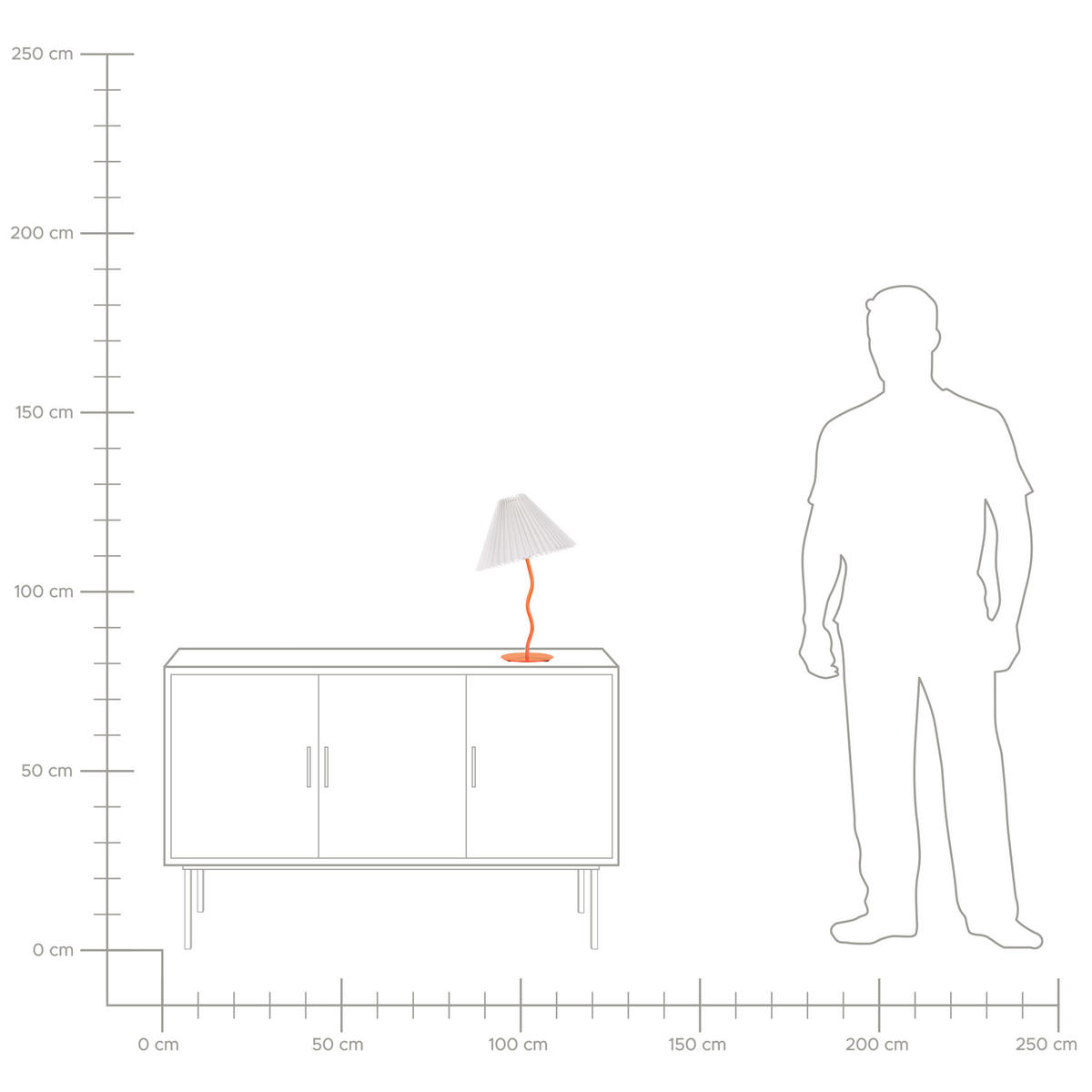 TISCHLEUCHTE Orange/Weiß Alwero - Orange/Weiß, Metall (30/30/48cm) - Beliani