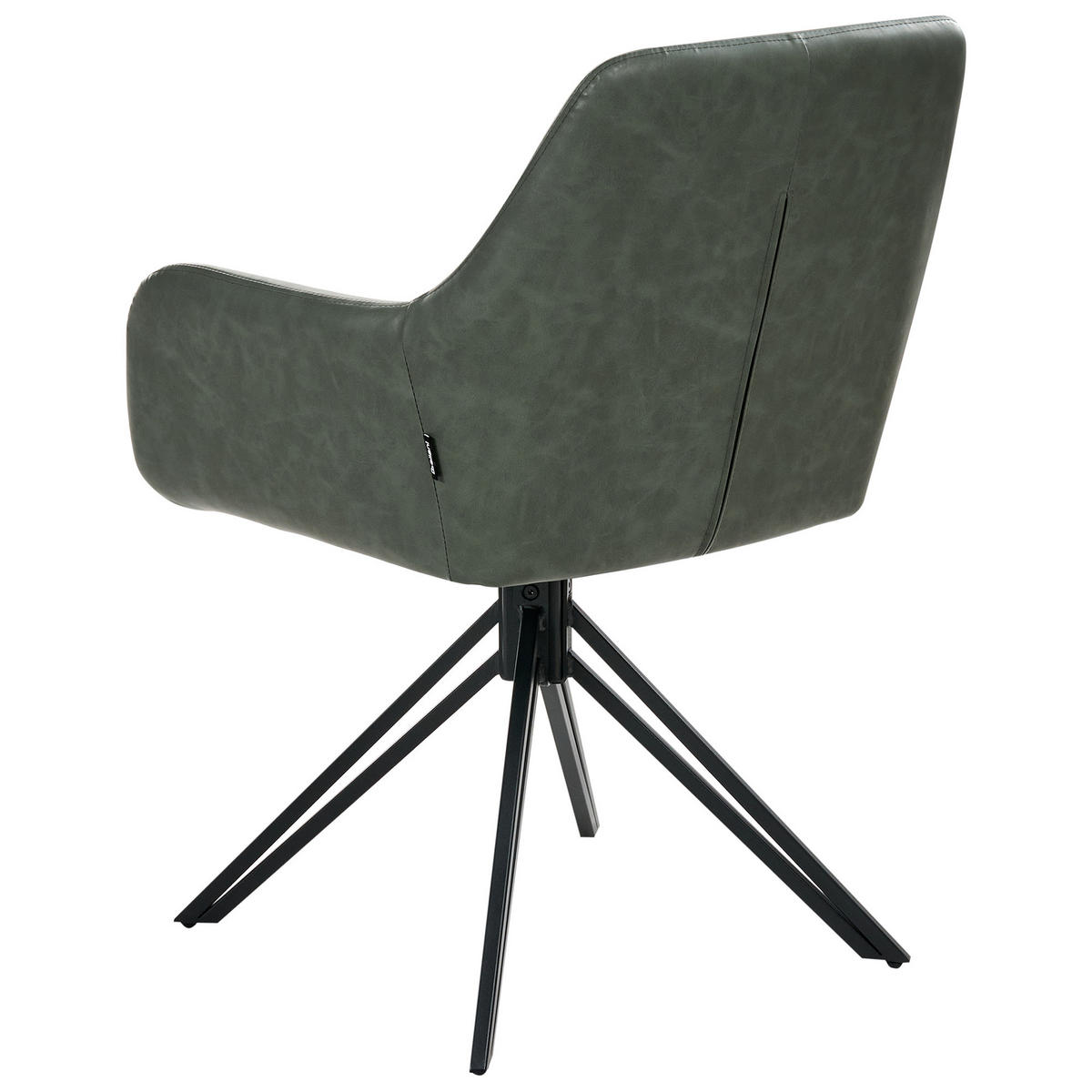 ESSZIMMERSTUHL 2er-Set Kunstleder Dunkelgrün Sansarc - Schwarz/Grün, Kunststoff (57/85/59cm) - Beliani