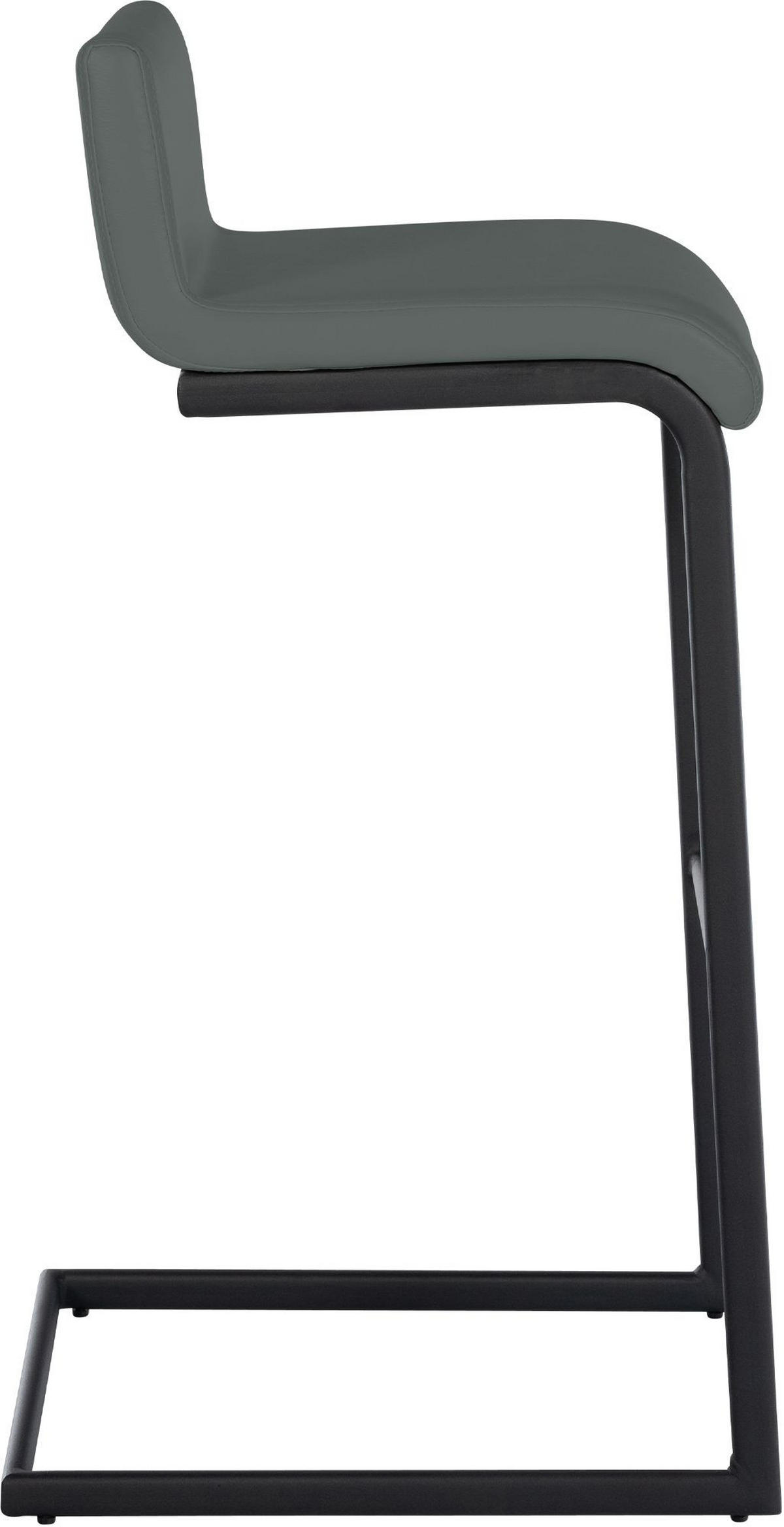 BARHOCKER 2 Lederlook Dunkelgrau - Dunkelgrau/Schwarz, Textil/Metall (40/96/50cm) - CLP