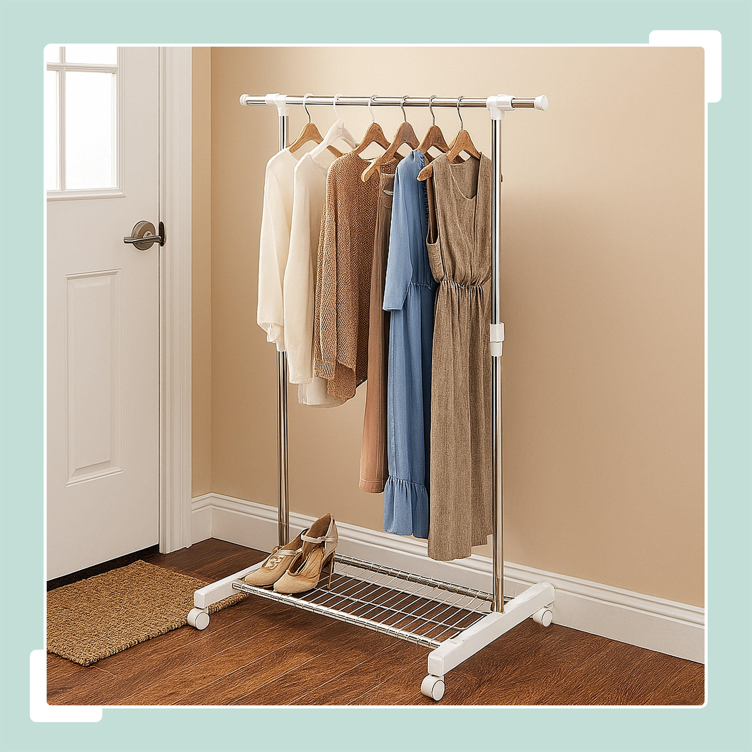 KLEIDERSTÄNDER - Multicolor/Weiß, Kunststoff/Metall (160/165/43cm) - Relaxdays