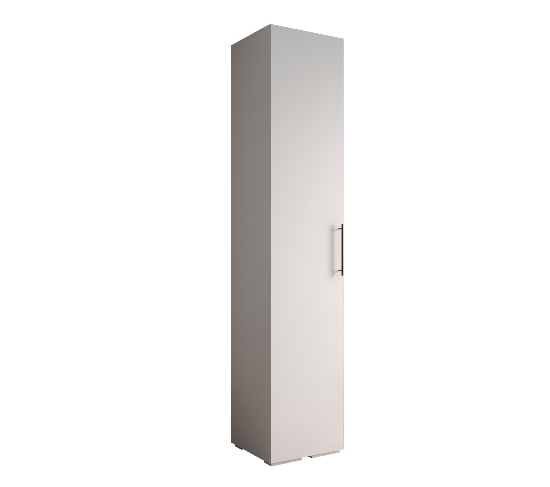 DREHTÜRENSCHRANK 236.7/50/47 1-türig - Schwarz/Weiß, Holz/Metall (50/236.7/47cm) - Abiks Möbel