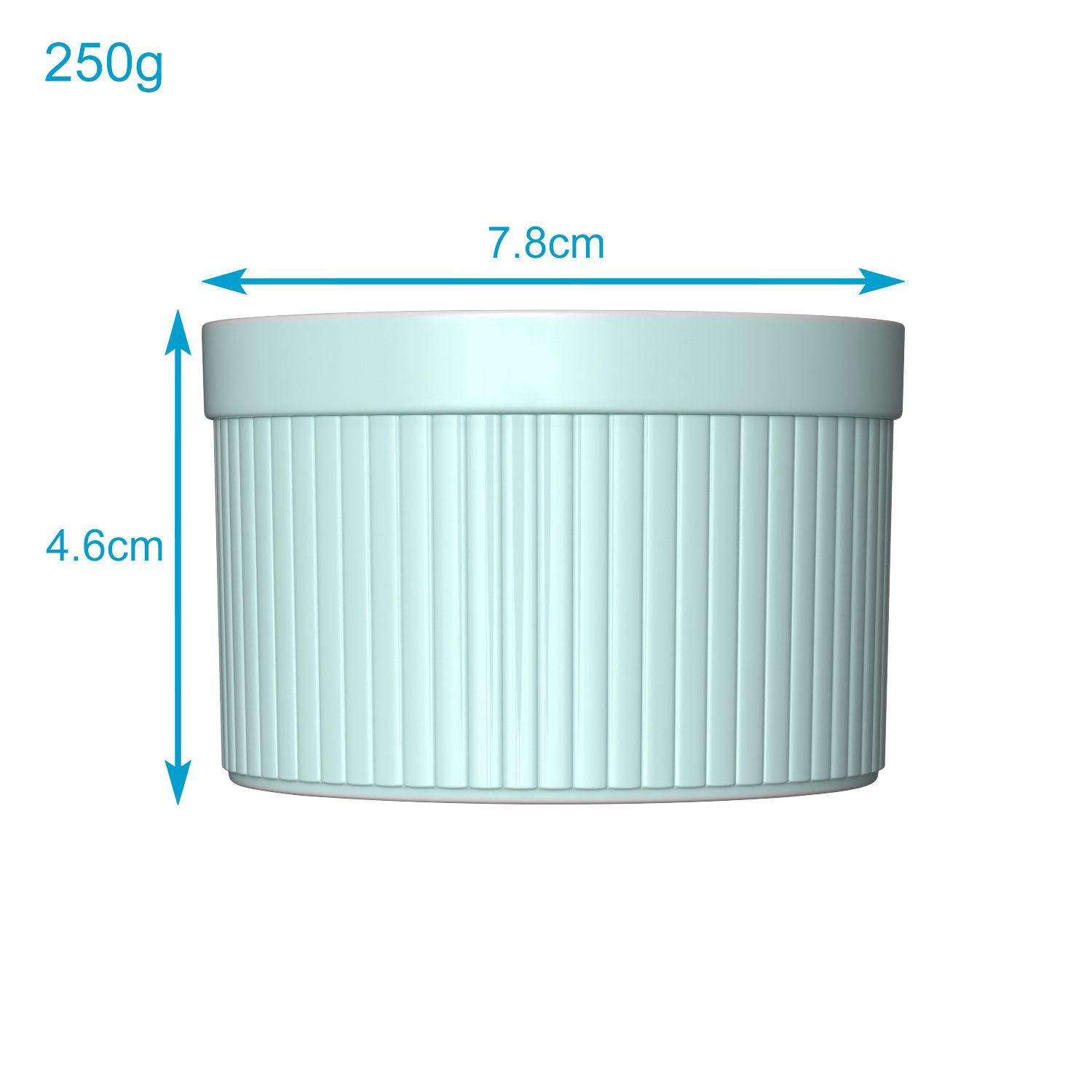 SOUFFLE AUFLAUFFORM Porzellan (6-tlg.) - Blau, Keramik (7.8/4.6/7.8cm) - Intirilife