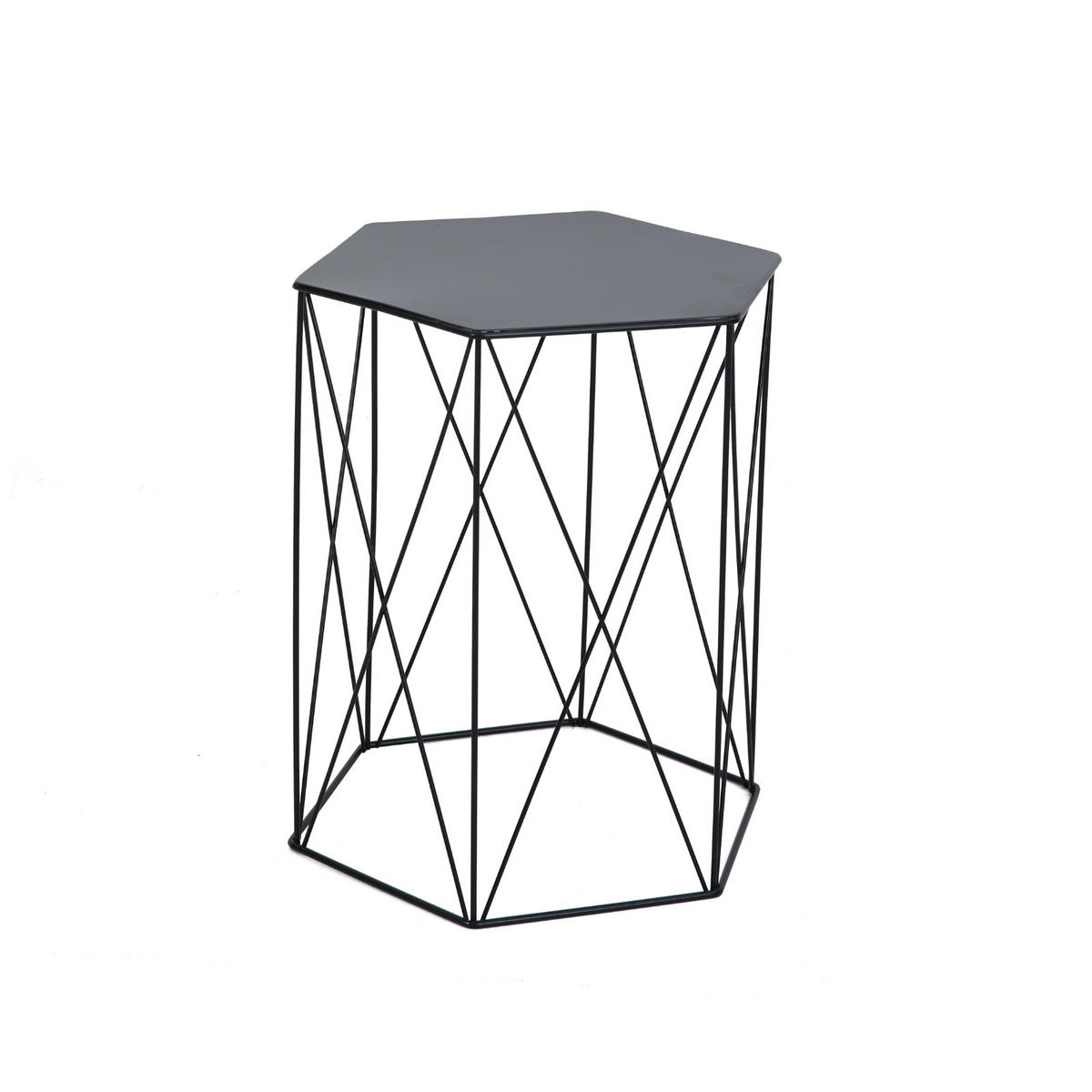 BEISTELLTISCH HARPA 2er Set Schwarz - Schwarz, Metall (37/42/46cm) - SVITA