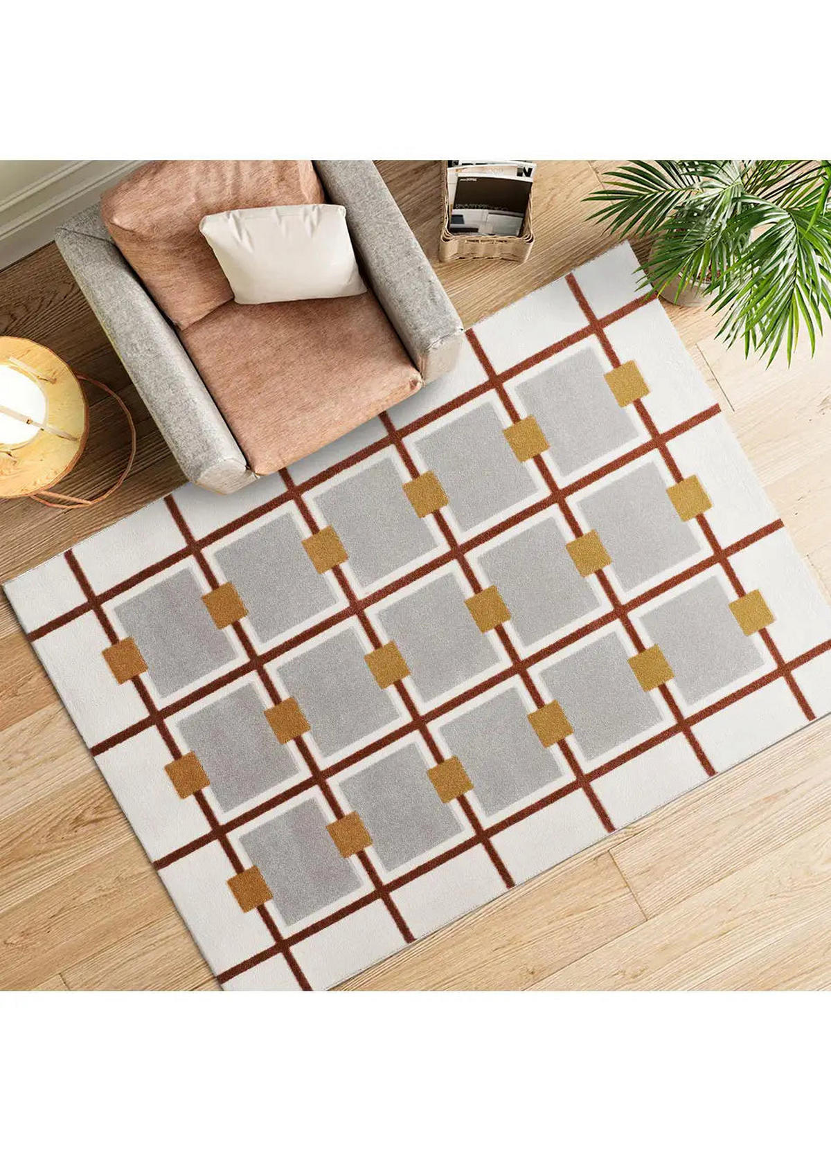 KURZFLORTEPPICH Weiß / Kupfer Amara 160/230 cm - Weiß/Kupferfarben, Naturmaterialien/Textil (160/230cm) - Atticgo
