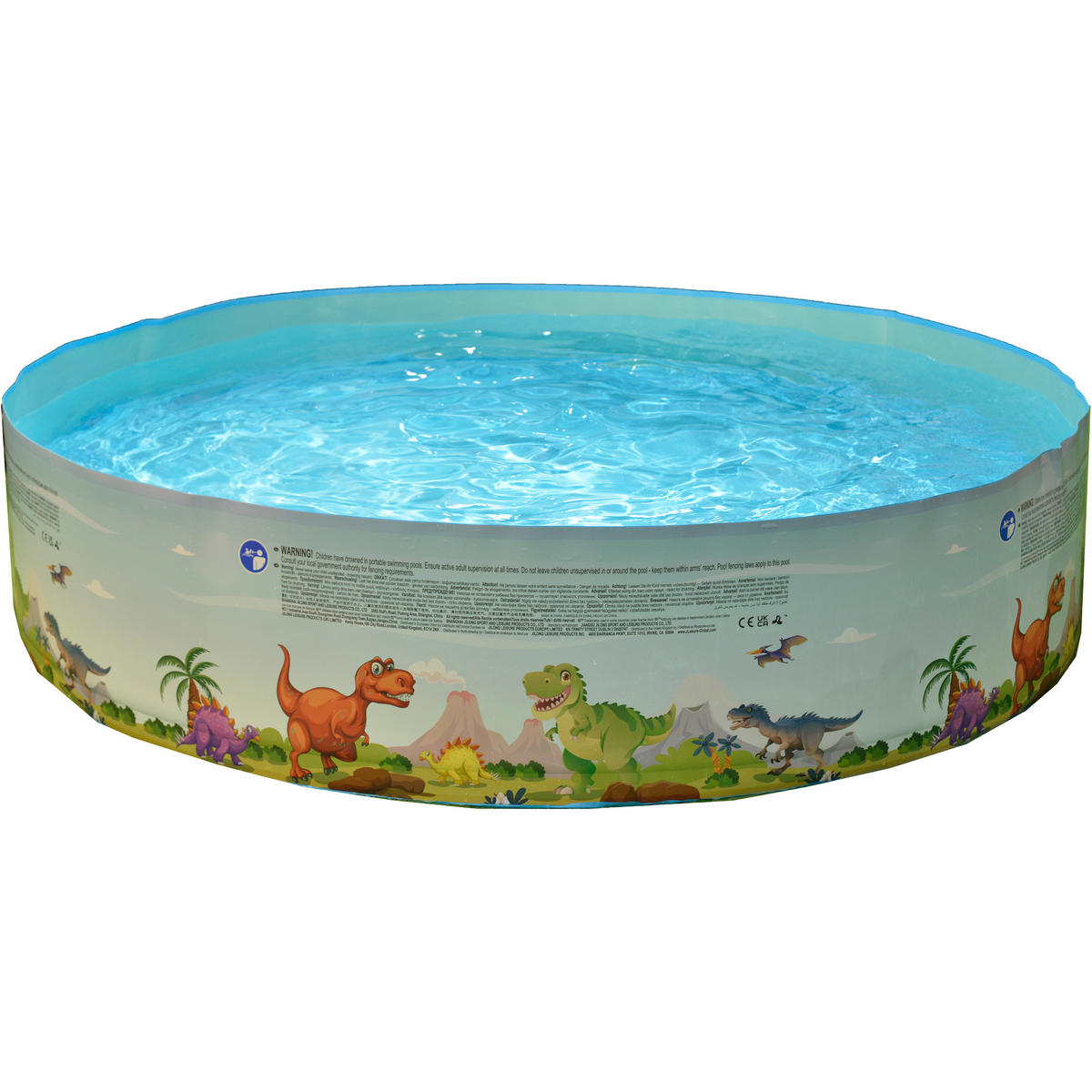 KINDERPOOL Dinosaurier Ø 240 x 46 cm Planschbecken Wand 1400 L - Multicolor, Kunststoff (240/240/46cm) - Avenli