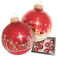 CHRISTBAUMKUGELN Stern von Bethlehem Rot 7cm (Glas / 8 Stk.) - Rot, Glas (7/7/7cm) - Krebs Glas Lauscha