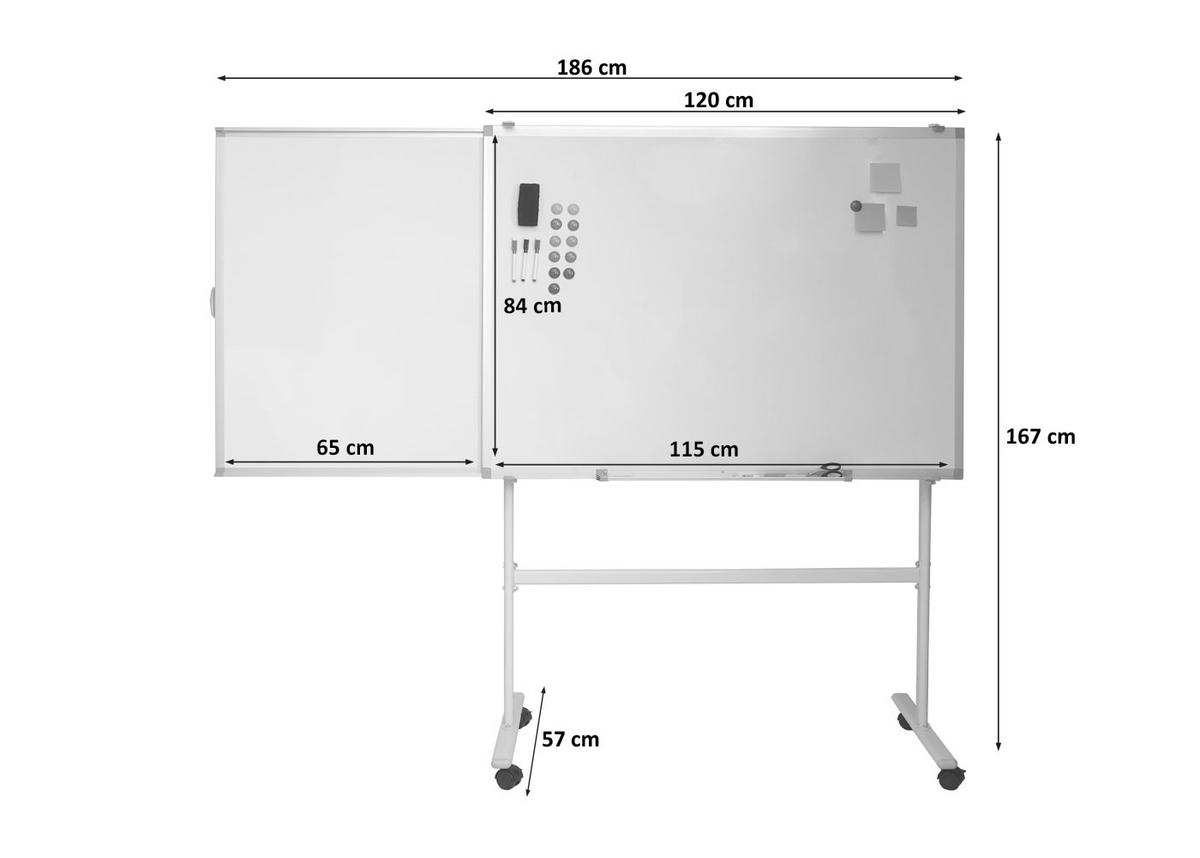 WHITEBOARD C85B Weiß - Weiß, Metall (186/167/57cm) - Jamb