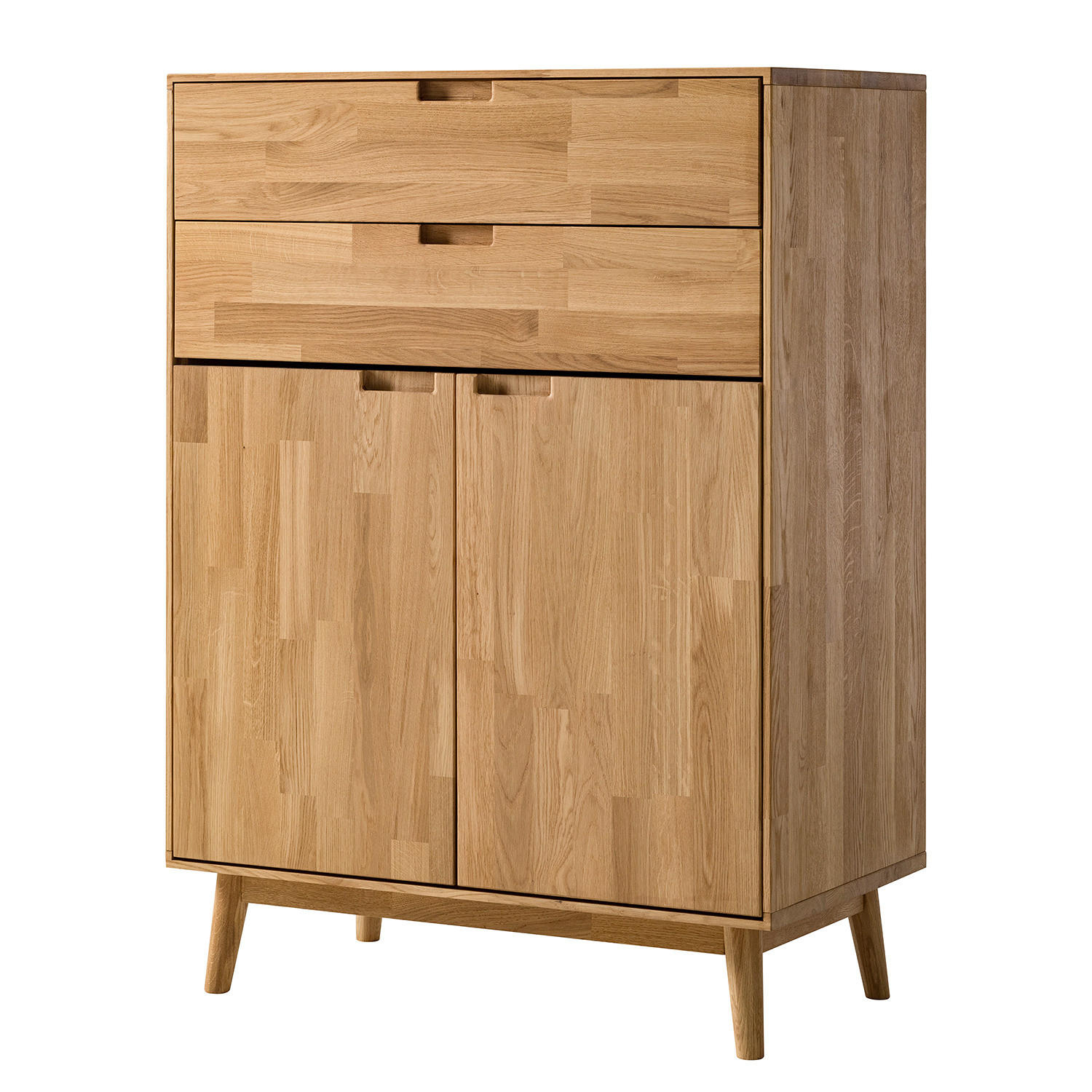 HIGHBOARD - Massivholz - Eichefarben/Braun, Holz (80/115/40cm) - home24