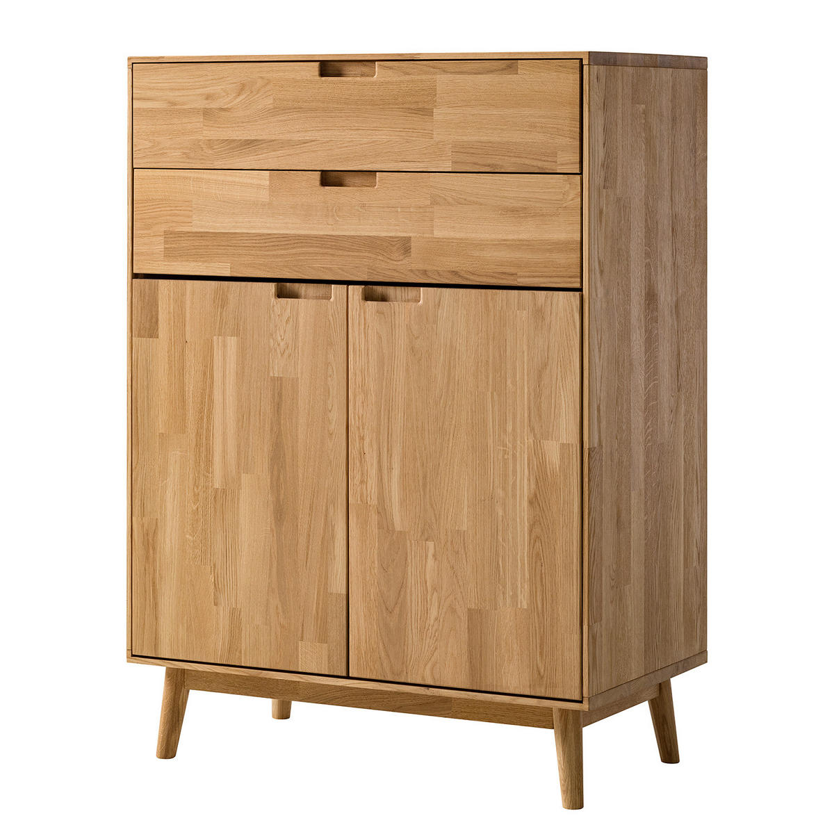 HIGHBOARD - Massivholz - Eichefarben/Braun, Holz (80/115/40cm) - home24