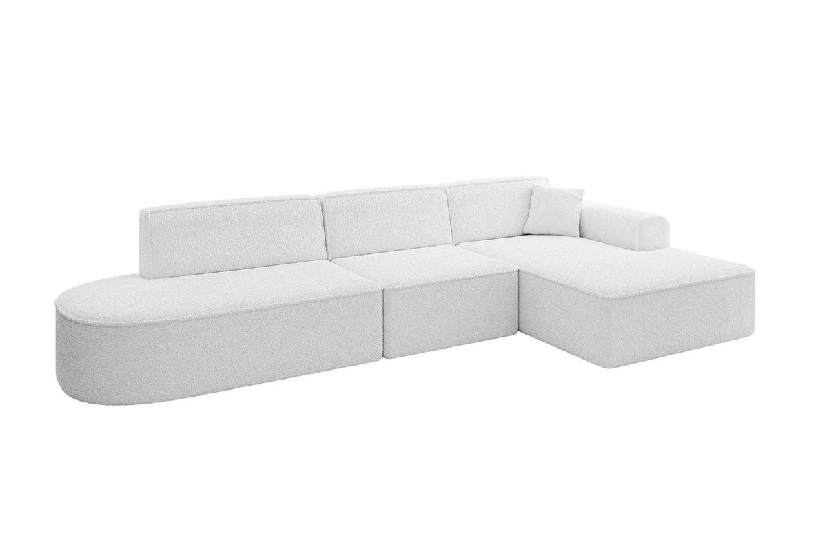 ECKSOFA Ottomane Rechts IREA-L2-v3 - 327x165x77 cm Weiß - Weiß, Holzwerkstoff/Textil (327/165cm) - ALTDECOR