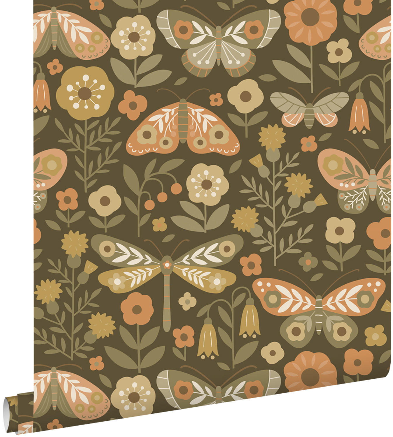 TAPETE Blumen & Schmetterlinge 50 x 900 cm - Grün, Papier (50/0.1cm) - ESTAhome