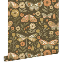 TAPETE Blumen & Schmetterlinge 50 x 900 cm - Grün, Papier (50/0.1cm) - ESTAhome