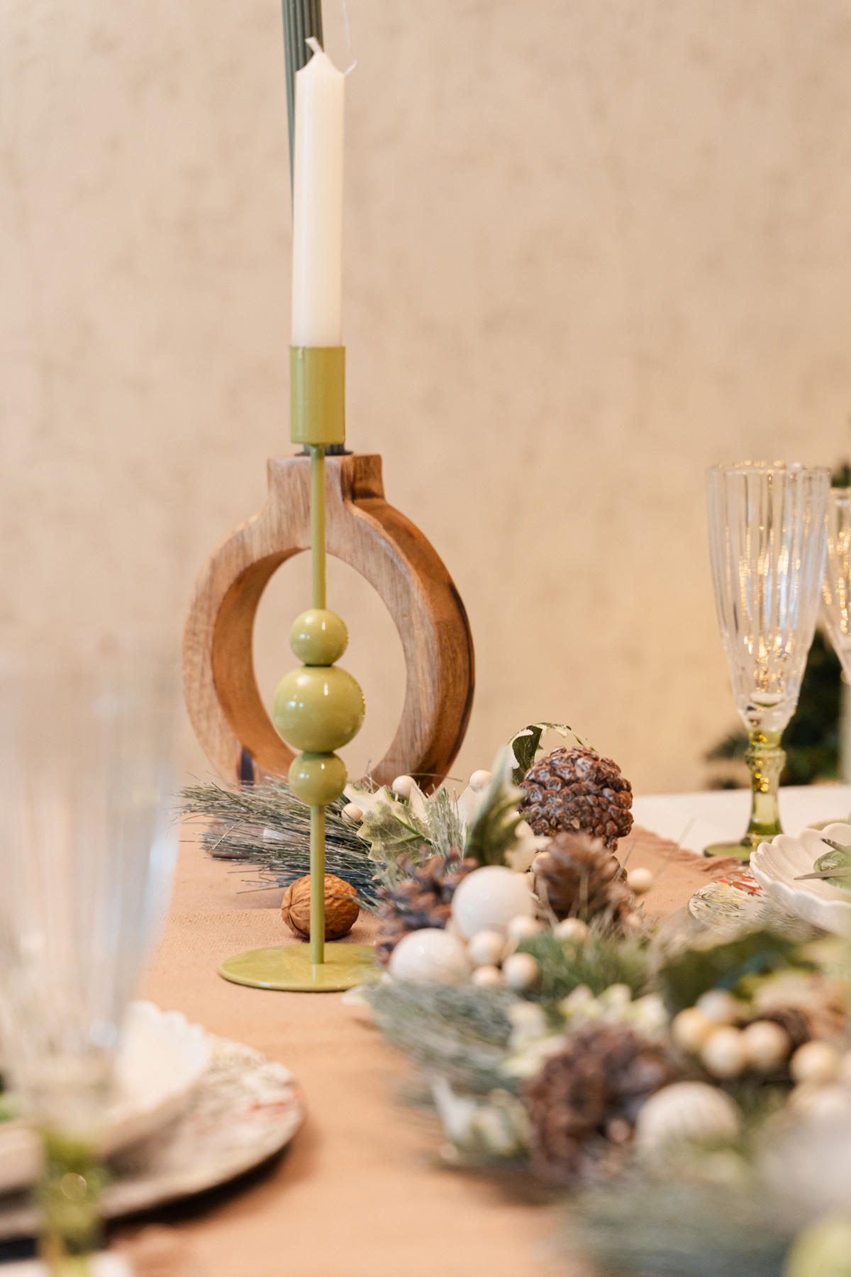 KERZENSTÄNDER 2er-Set Akesha - Grün, Metall (9/26/9cm) - Boltze Home